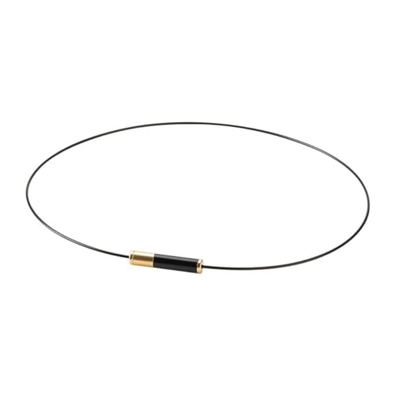 

phiten RAKUWA Wire Necklace, EXTREME Geometry, Black/Gold, 43cm [Relieves stiff shoulders and neck] [Made with Phiten s advanced Metax technology]