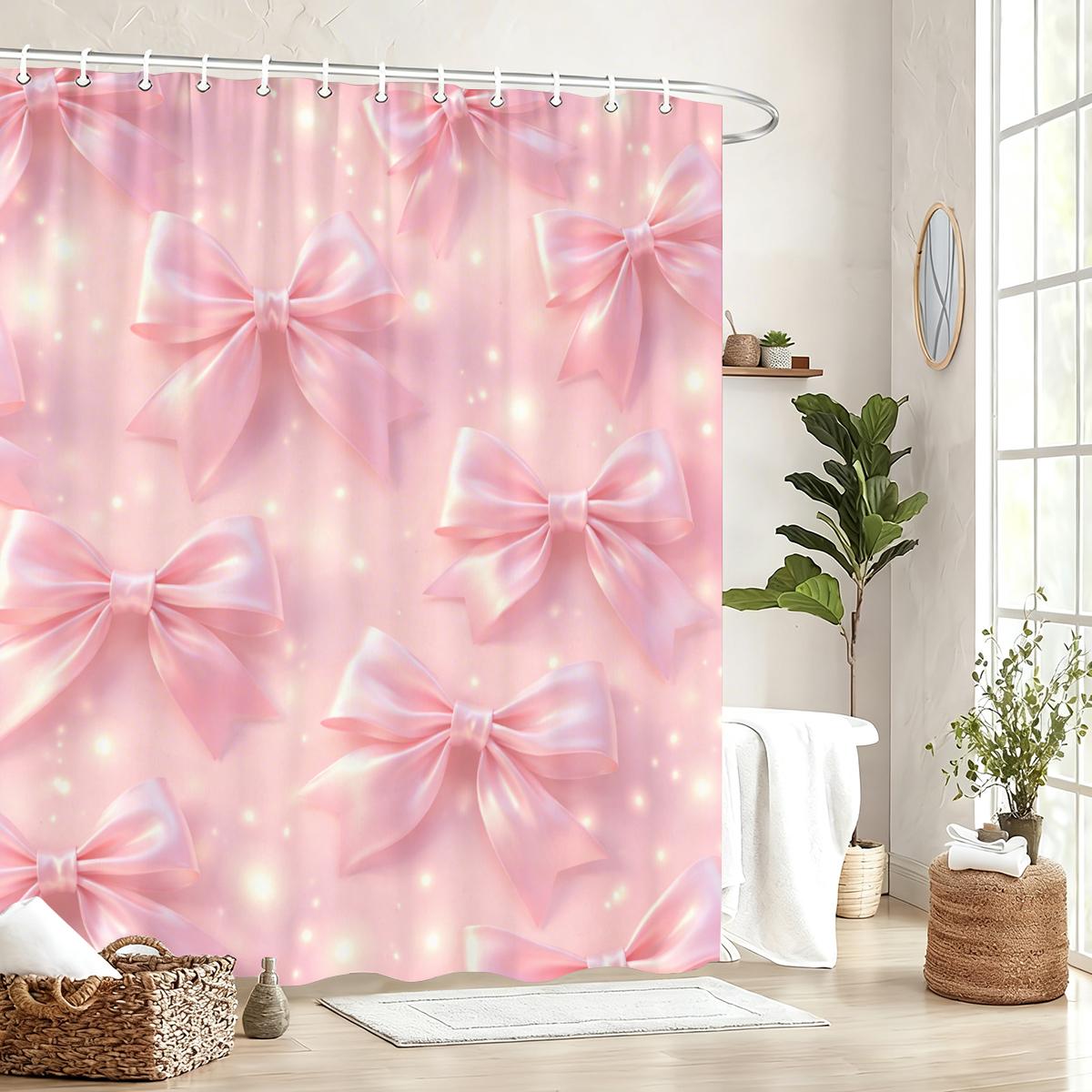 

Charming Themed Polyester Shower Curtain - Decorative Bath Curtain With Romantic & Cute Prints For Bathroom Decor W60H190(CM)-1 Pcs