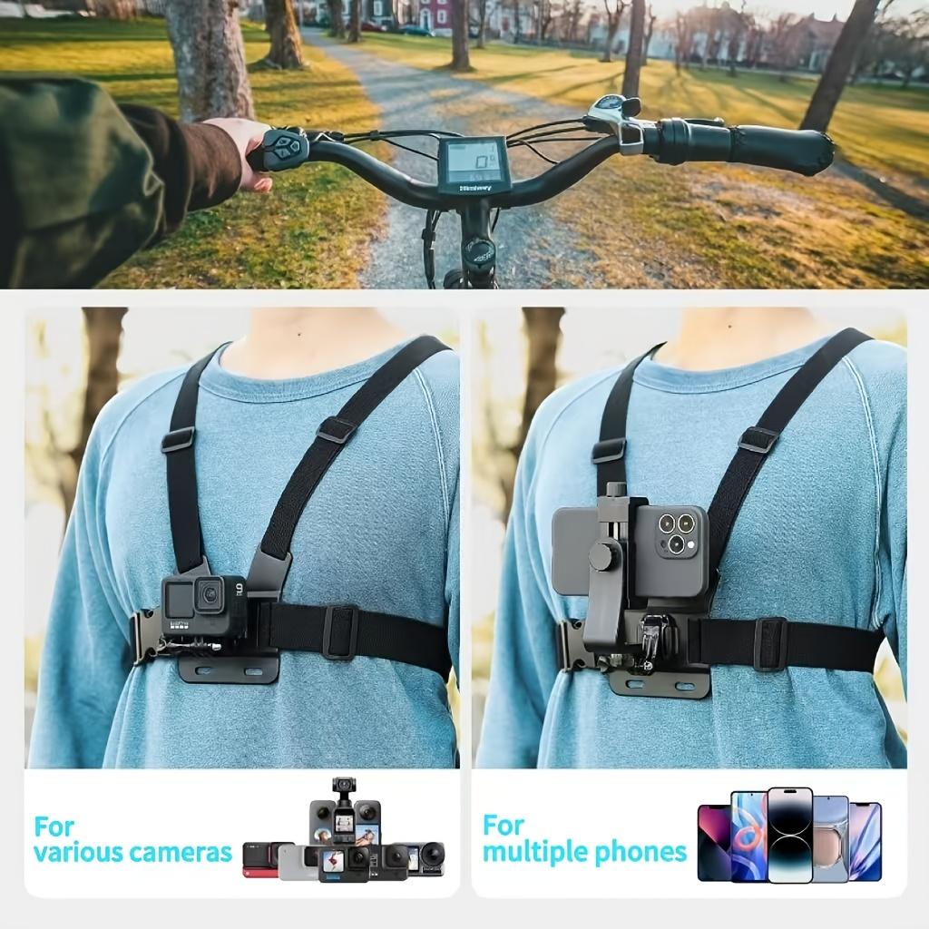 Supporto a pettorina per cellulare con cinghia e clip per action camera POV per Samsung iPhone Plus ecc.