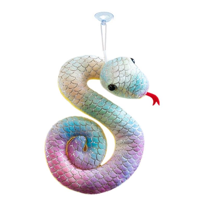 

Fashionable Snake Hanging Ornament Charm Accessory with Vibranting Color and Gold Accent Sturdy PP Cotton Materials 14cm фиолетовый