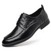 New Men's Top Layer Cowhide Loafers with Soft Sole Soft Surfac Thin Design Single Shoe Men's Trendy Lace Up Men's Shoes