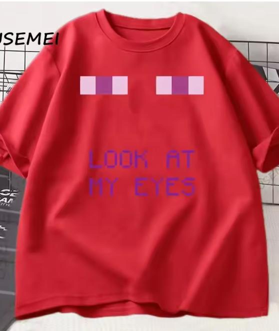 Enderunisex Eyes Game Tshirts Funny Design Unisex Short Sleeve T Shirt Casual Round Neck Loose Graphic Tees Harajuku Clothes