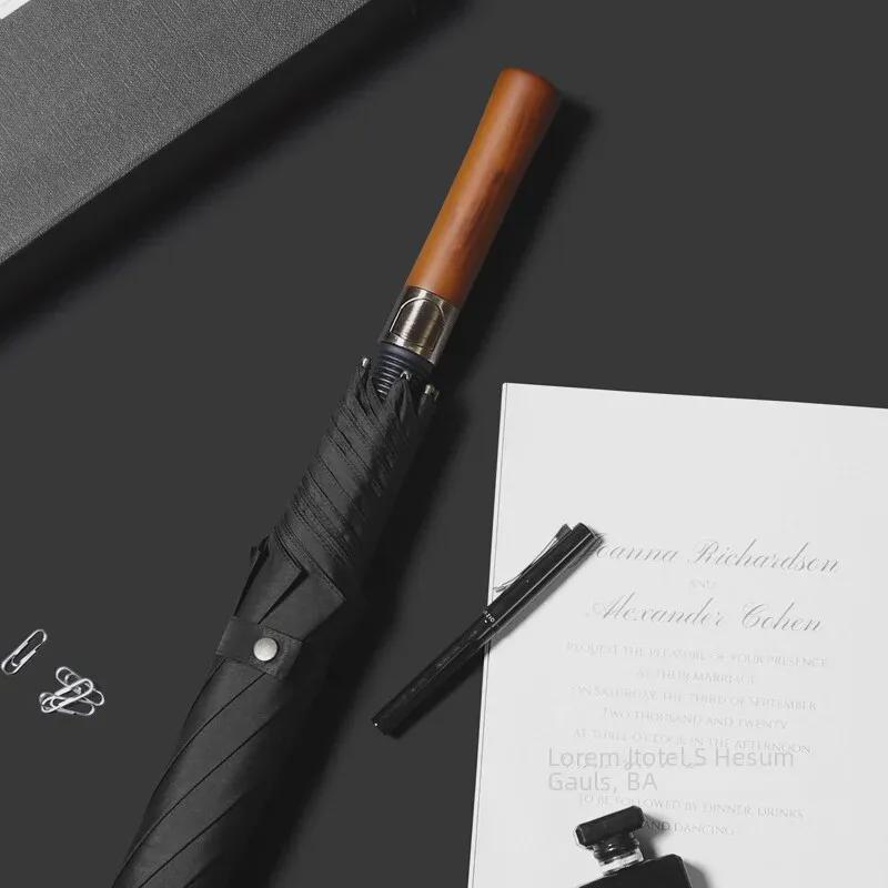 Custom Logo Wooden Handle Golf Umbrella - Men’s Business Gift