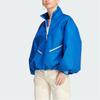 Adidas Originals SS23 Adicolor 70s Retro Series Half-Zip Monogram Logo Printed Sports Jacket Women Jacket Neon-Blue IK7882