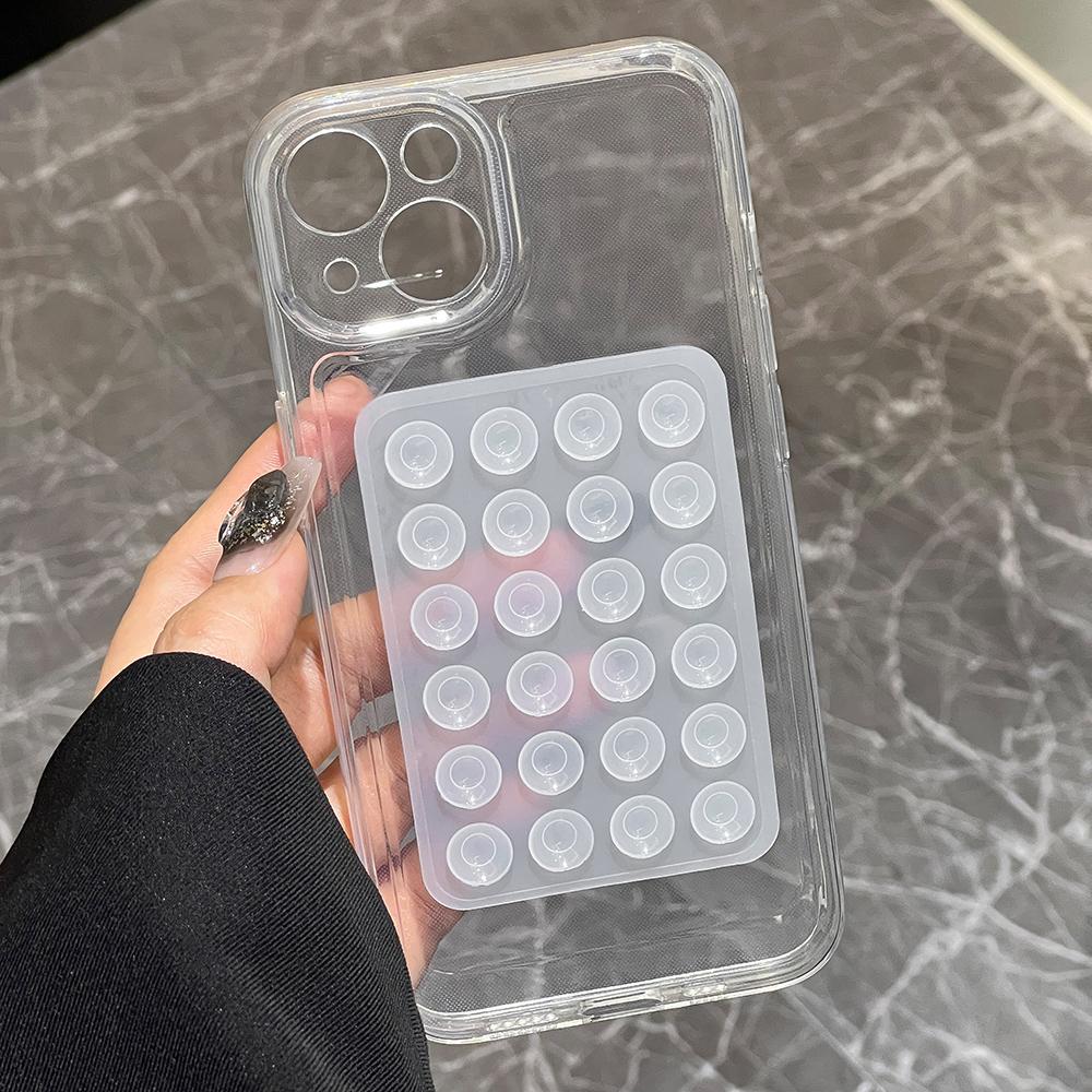 Handyhülle Für iPhone 16 15 14 13 12 11 Pro Max 16E Funda iPhone11 3D Saugnapf Transparent Weiches Silikon Stoßfest Rückseite