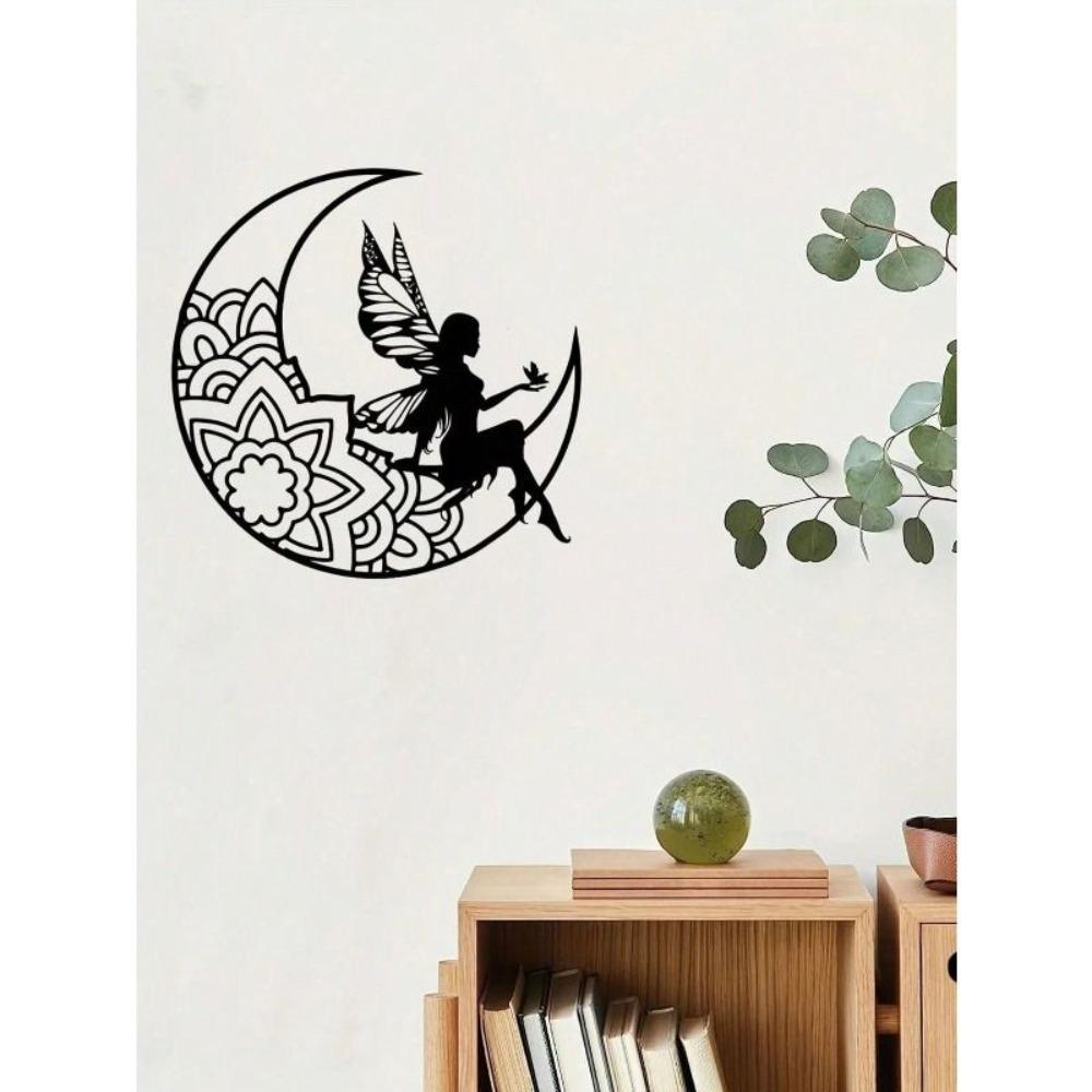 3D Metal Moon Fairy Ornament Home Garden Decor