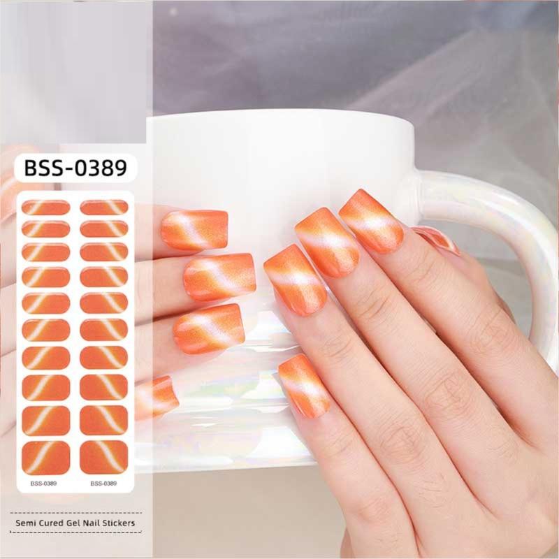 Semi Cured Gels Nails Stickers Nails Polish Strips Korean Style Gels Nails Strips Nails Art Decortions for Party