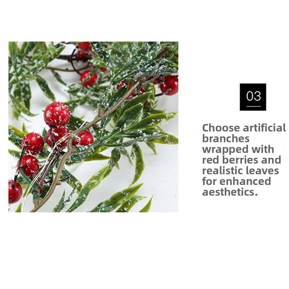 20/30LED Christmas Red Berry Light String Red Berry Christmas Red Fruit Garland  Stairs Railing