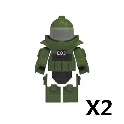 Military Building Blocks Figures Protective Bomb Disposal Suit EOD Special Forces Mine Detector Combination Bricks Toy Kids J019