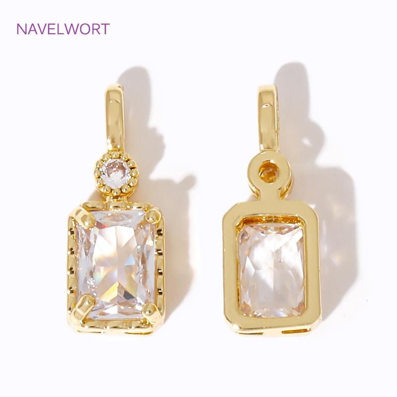Multi Types 18K Gold Plated Brass Inlaid Zircon Charms Pendant For Jewelry Making Supplies DIY Necklace Making Accessories