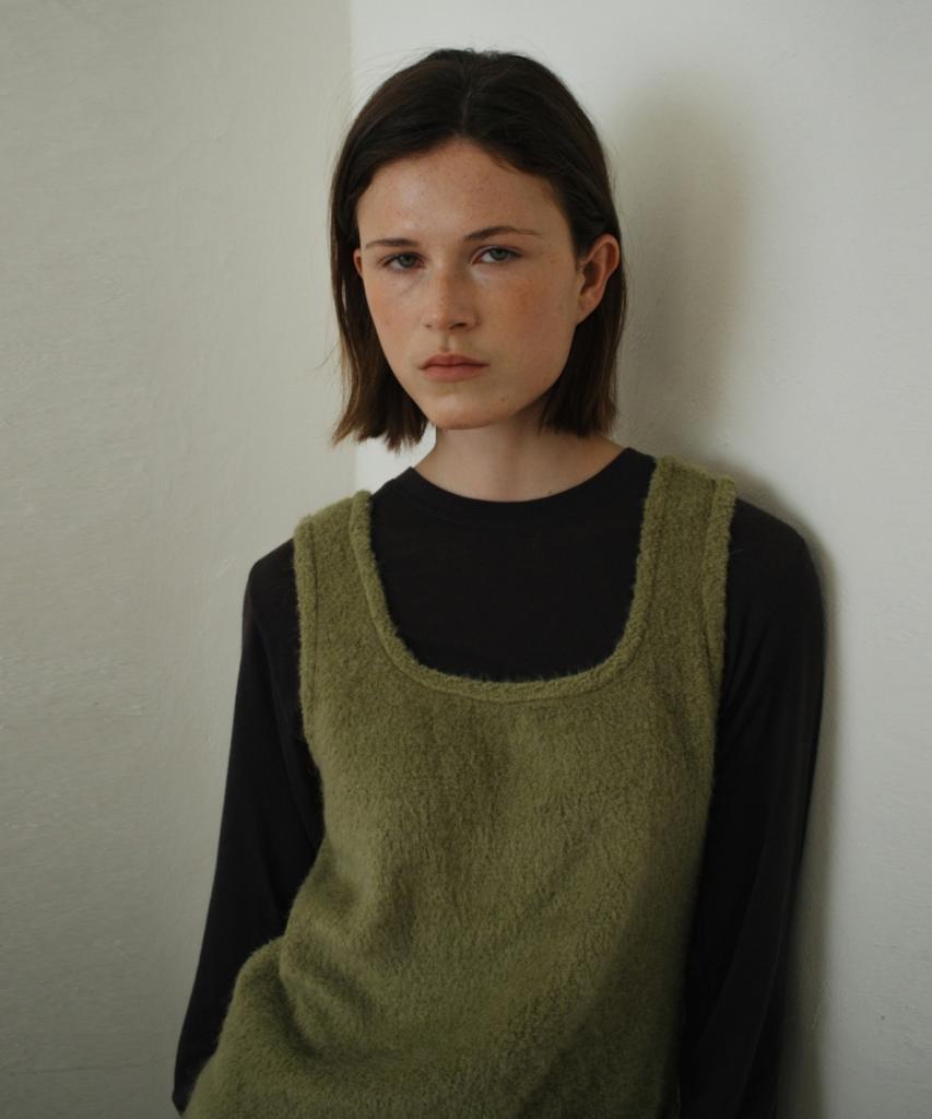 Anout Fur Vintage Dress Olive