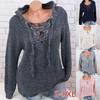 Women's Long Sleeve Hooded Pullover Fashion Autumn/Winter V-neck Sweaters Knitted Tops