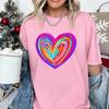 2026 Neues Buntes Liebe-Aufdruck Baumwolle Erwachsenen und Kinder Partner T-Shirt Sommer Mode Locker Sport Täglich Kurzarm