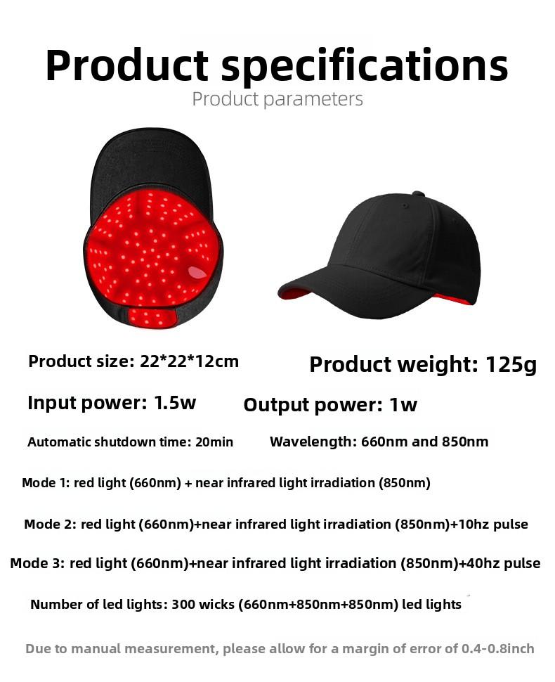 660nm&850nm Infrared LEDs  Red Light Therapy Hair Growth Cap For Hair Regrowth Anti Hair Loss Relax Scalp