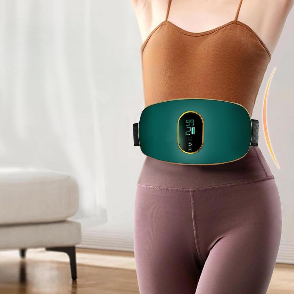 Abdominal Massage Belt for Women & Men | Adjustable Heat & Vibration | Belly Muscle Training & Relaxation Wrap