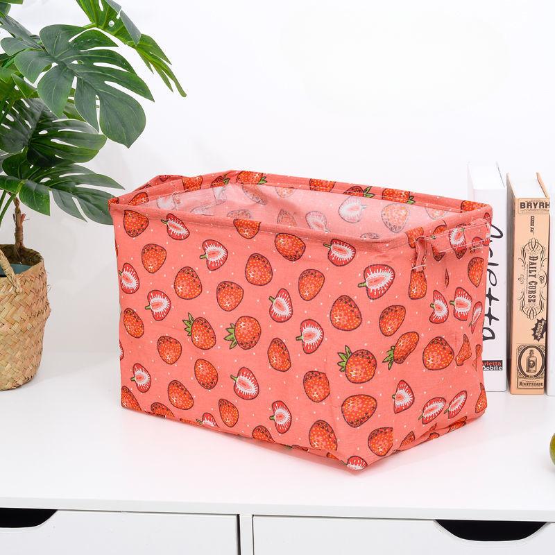 

24л кубическая складная корзина для хранения ткани, органайзер для шкафа, коробки для хранения одежды, органайзеры для полок домашнего офиса, детские игрушки 38x26x25 земляничный