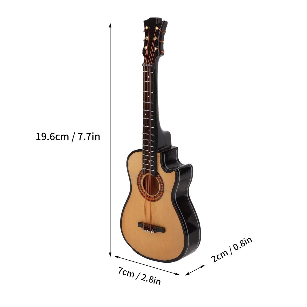 Minature Guitar Model Wooden   Musical Instrument Guitar Replica with Stand Ornament