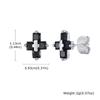 Cross Zircon Stud Earrings for Men Boys,Hip Hop Black White CZ Stone Metal Earring,Trendy Jewelry Gifts