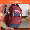 Multicolor Baseball Letter Nylon School Bag With Breathable Padding For Teens