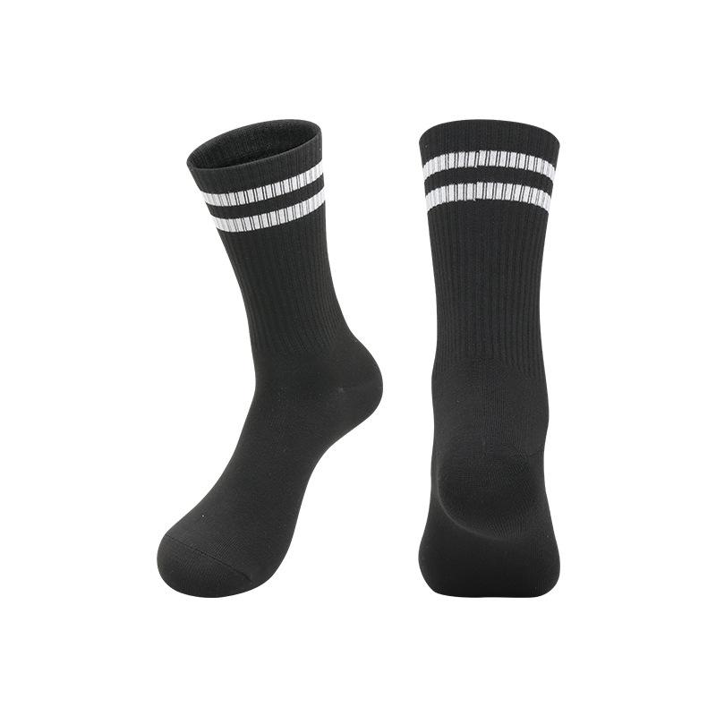 Dünne rutschfeste professionelle Basketballsocken für Erwachsene, reinweiß und schwarz, hoch geschnitten, mittellang, Sportsocken, große und mittlere Kindersocken