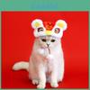 2024 Cute Cartoon Plush Pet Lion Wake-up Hat For Chinese New Year Celebration