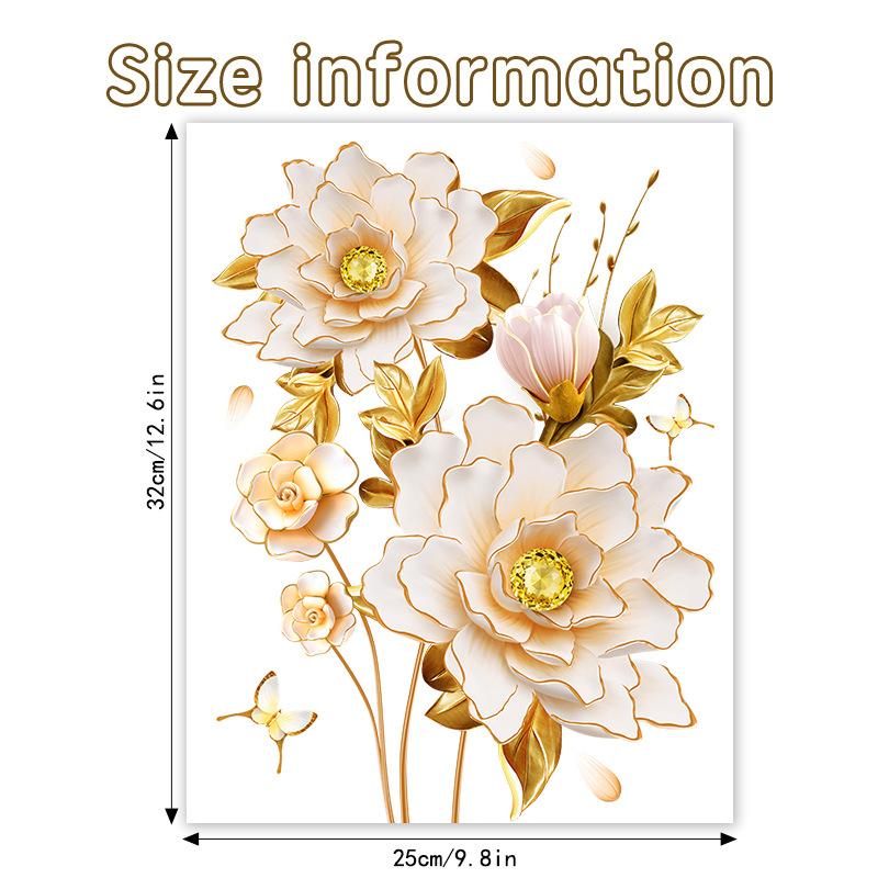 

Креативная 3D трехмерная цветочная наклейка на стену для ванной комнаты, туалета, крышки унитаза, наклейка на некрасивую стену, самоклеящаяся Three-dimensional Peony