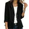 Women’s Casual Loose Fit Long Sleeve Blazer Lightweight Lapel Open Front Jacket for Office Daily Wear