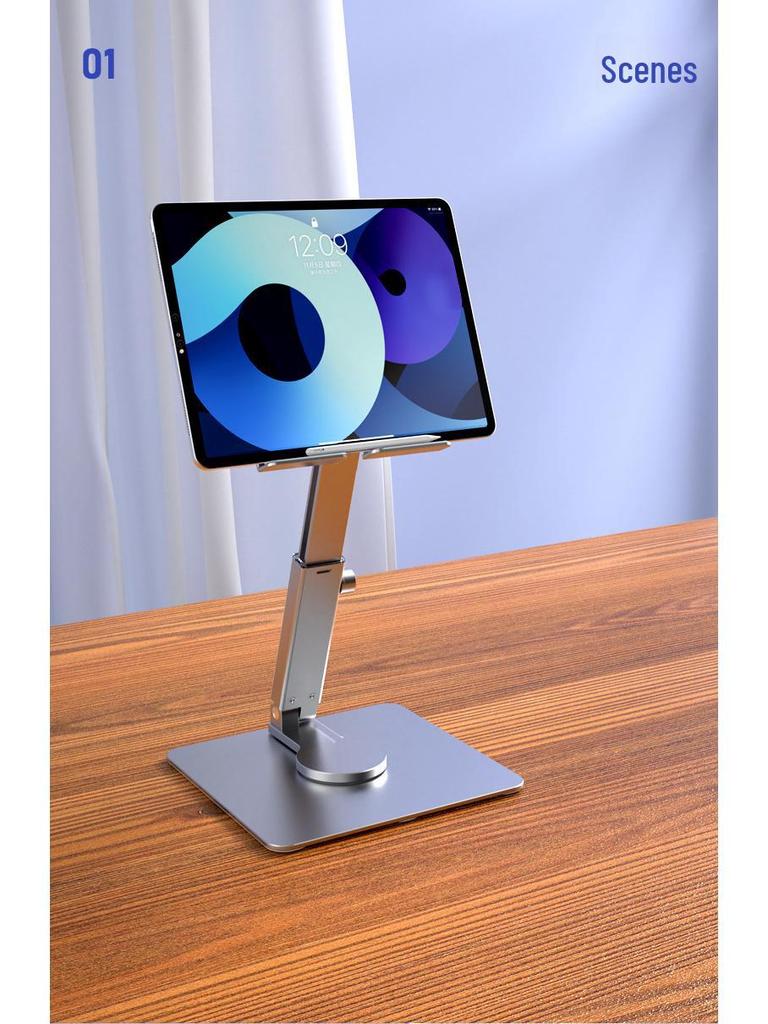 Telescopic Aluminum Tablet & Phone Stand with Rotating Multi-Function Design