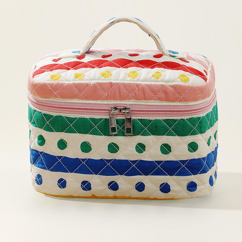 2023 Floral Cute Cotton Makeup & Toiletry Bag - Small, Fresh, Portable Storage Case