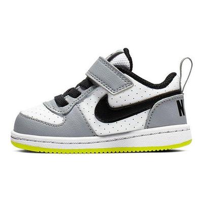 Court Borough Low Velcro Non-Slip Shock Absorbing Durable Low-Top Skate Shoes Baby Sneakers Gray White Black 870029-104