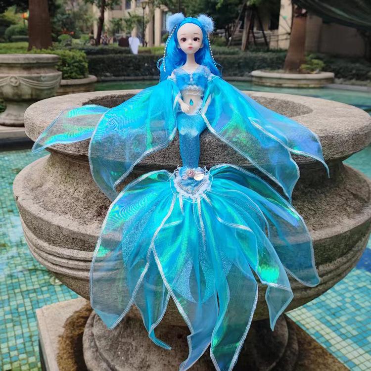 45cm Fashion Mermaid Princess BABI Doll Toys Body Joints Movable Pretty Fish Tail Cute 1/6 BJD Princess Doll Play House Toys