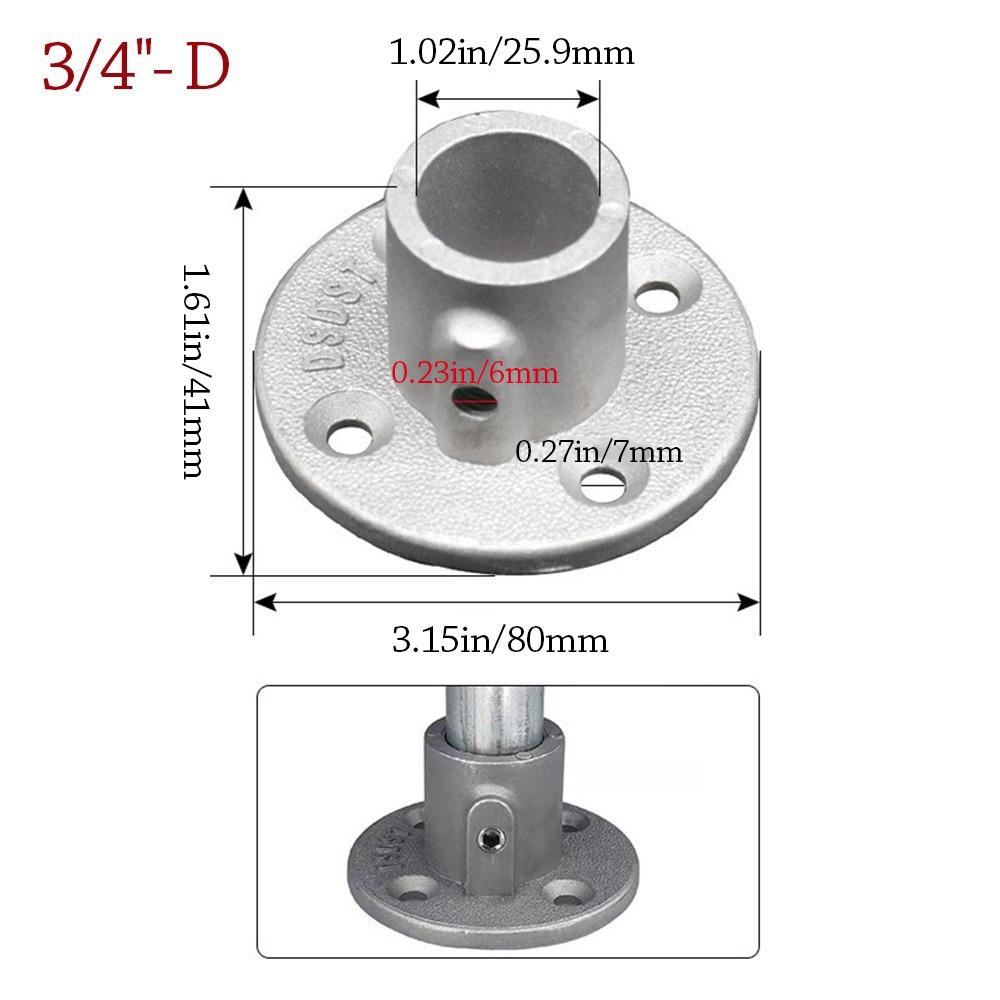 Aluminum Alloy Steel Frame Fasteners 1\2''/3\4" Circular Pipe Connector  Steel Tube Shelf