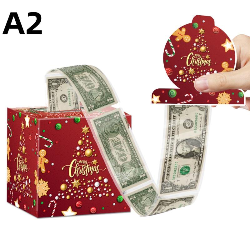 Christmas Cash Gift Box Happy 2026 New Year Decoration Surprise Money Pulling Box Xmas Navidad Santa Claus Gift Money Envelope