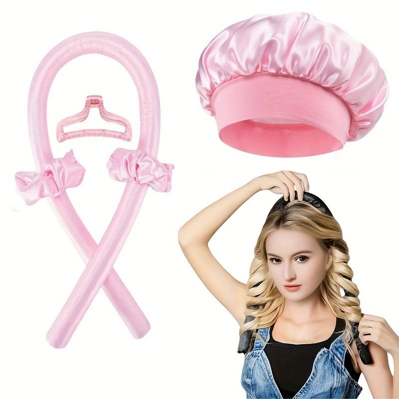 6PCS Heatless Curling Rod Headband Soft Hair Curler No Heat Hair Rollers Overnight Lazy Curls Sleeping Cap Comb Styling Tools