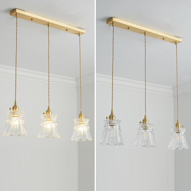 Ceiling Luminaire LED Pendant Lamp Home Decor Living Room Bedroom Kitchen Copper Glass Hanging Light Fixtures Chandelier Ceiling