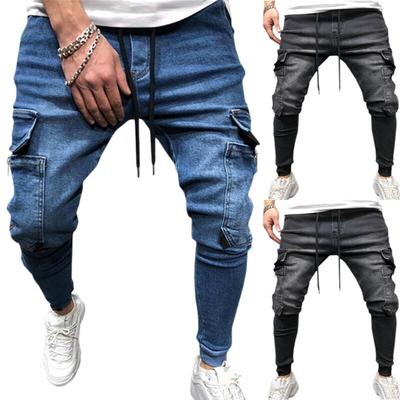 Ανδρικά Skinny Cargo Joggers Denim Παντελόνι Ανδρικό Slim Fit Τζιν καλοκαιρινό παντελόνι