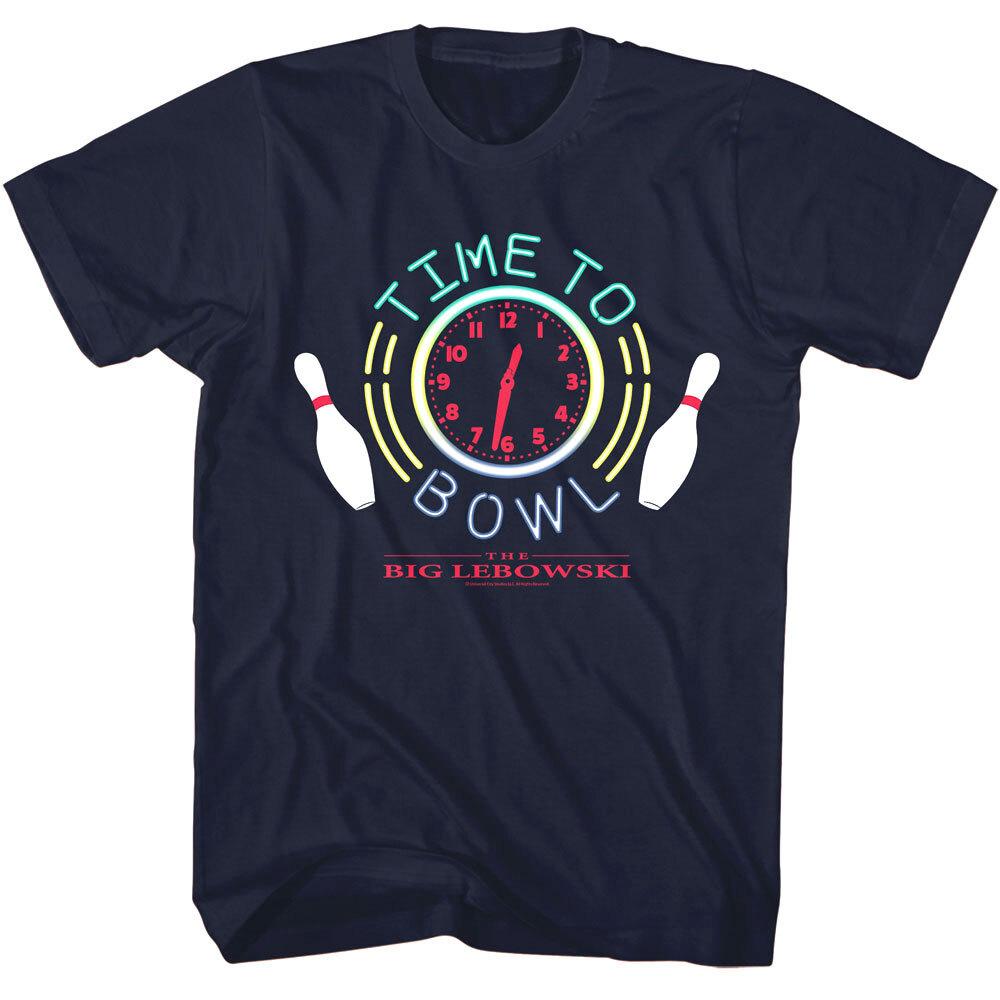 Big Lebowski Time to Bowl Neon Sign Men T Shirt XXL