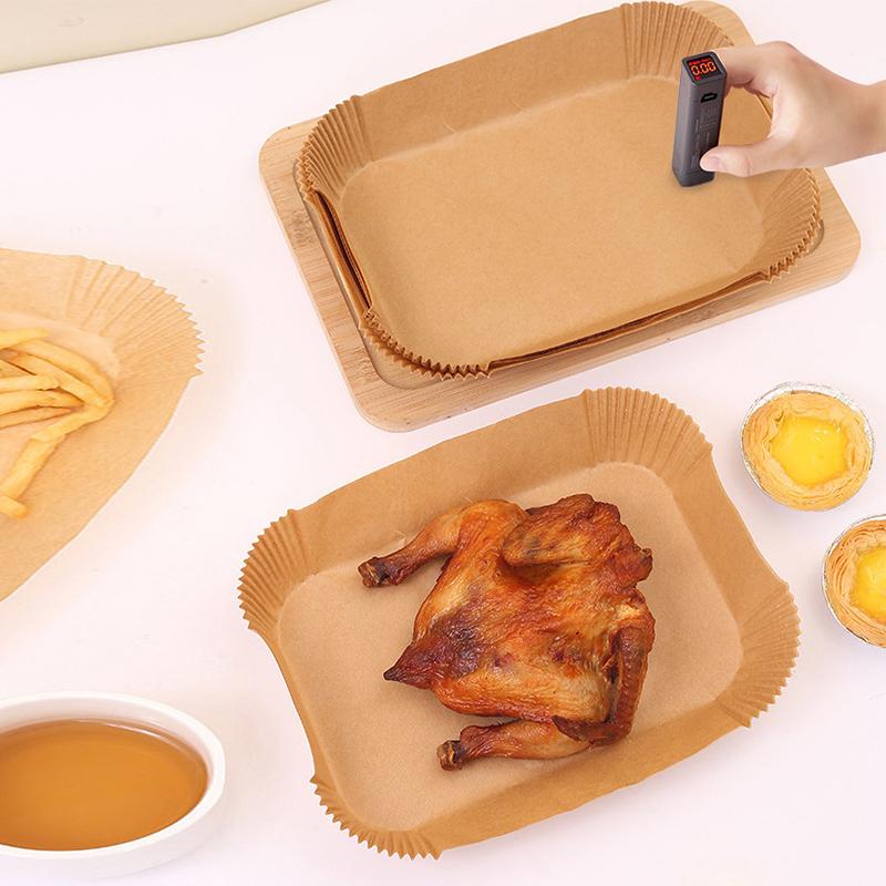 Air Fryer Liners Disposable for Ninja Airfryer 8.7x5.5  Rectangle Parchment Paper Air Fryer Dual Basket for Ninja DZ201 DZ401