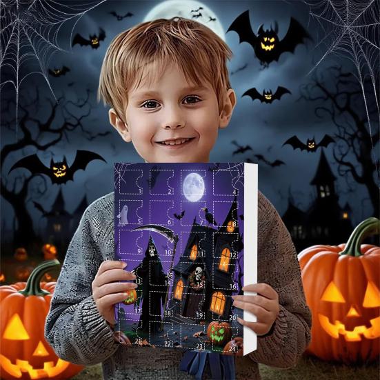 Halloweenský adventní kalendář 24 dní odpočítávání do Halloweenu Dekorace 24 ks Strašidelné panenky Sběratelské figurky Dárky pro děti, teenagery, dospělé