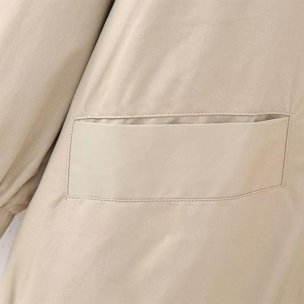 2025 Spring Women's Casual Loose Turn-Down Collar Bomber Jacket