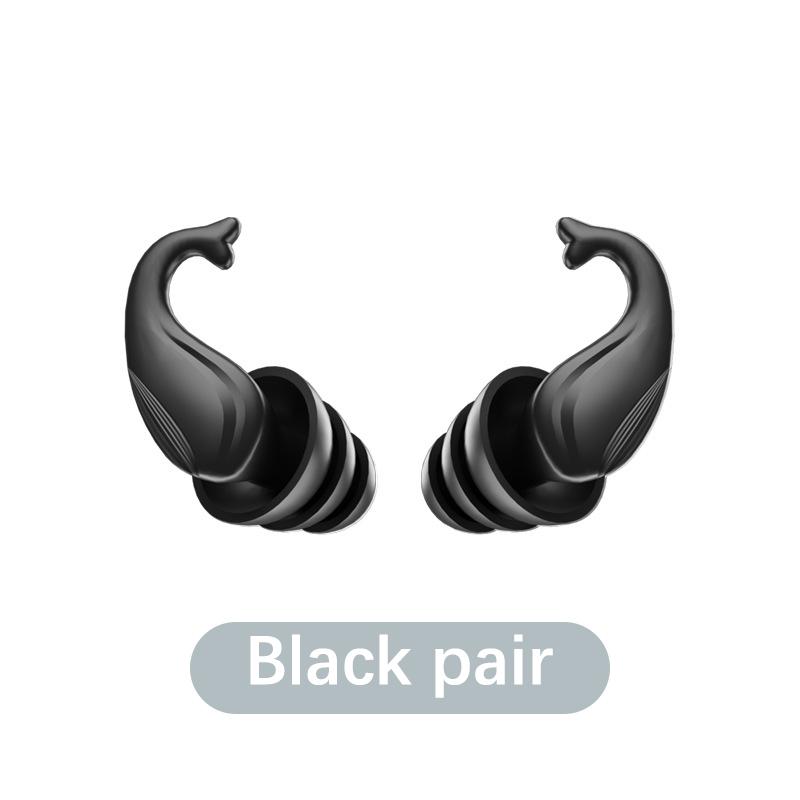 

1 Pcs Motorbike Noise Isolation Earplugs Anti Noise Soft Comfortable Waterproof Swimming Sleep Noise Protection Silicone Earplug чёрный