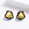 2026 Irregular Black Gold Ring Necklace Stud Earrings Jewelry Three-piece Party Jewelry