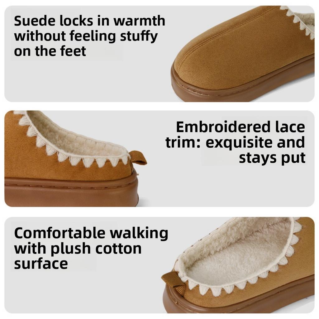 Cotton Slippers for Women In Autumn and Winter, Warm At Home, Plush Indoor, Men In Winter, Thick Soled Home