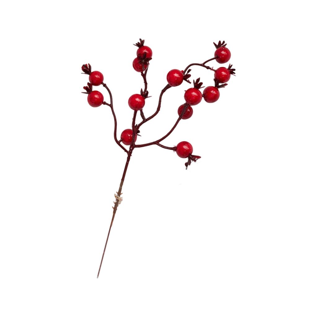 Artificial Red Berries Stems, Berry Picked Holly Berries For Christmas Tree Christmas Wreath Decoration Flower Arrangement, Halloween Festiva