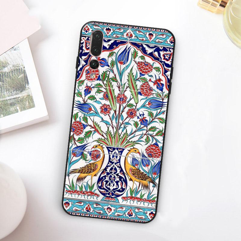 Ancient Floral Tiles For Huawei Nova Y73 Y72 Y90 Y70 Y60 Y91 Y61 12s 12i 11i 8i 9 10 SE P60 P30 Pro P40 Lite Case