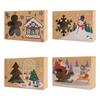 Christmas Kraft Paper Window Opening Cookie Box, Christmas Window Opening Pvc Integrated Discount-Free Gift Packaging Box