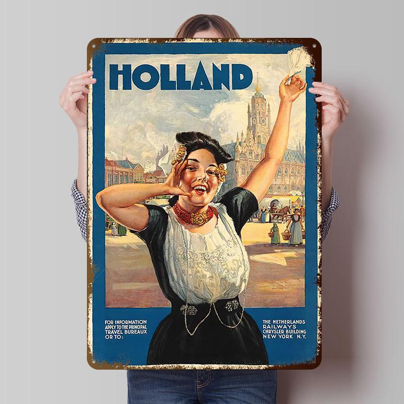 Vintage Reise Druckposter Maßgeschneidertes Retro Wandkunst Vintage Metallschilder für Zimmerdekoration Heimdekorationen Individuelle Platte
