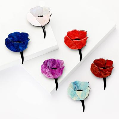 Stylish Acrylic Enamel Rose Brooch Simple And Versatile Women'S Clothing Corsage Jewelry Plant Pin