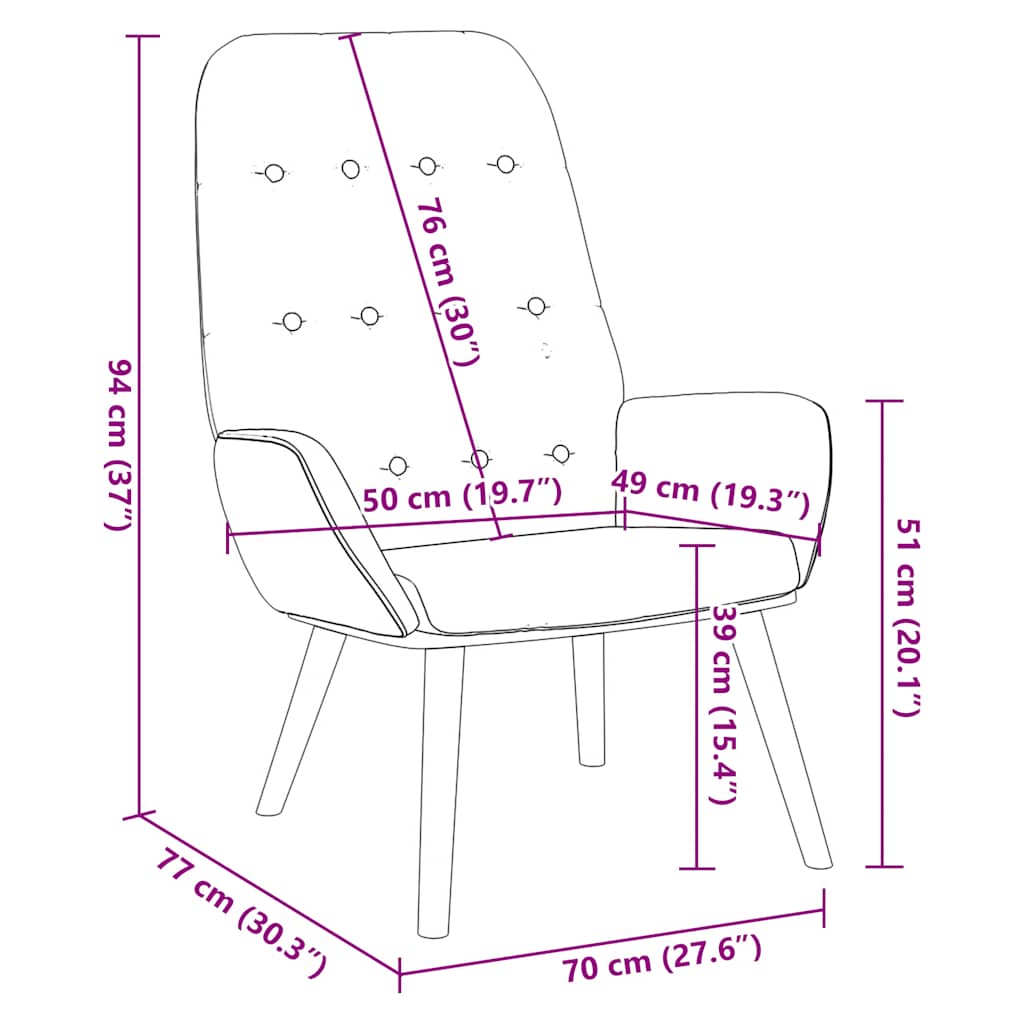 Relax Armchair Black Fabric