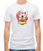 Kawaii Anime Cat Shirt Japanese Ramen White/Black Short Sleeve Men T Shirt F535